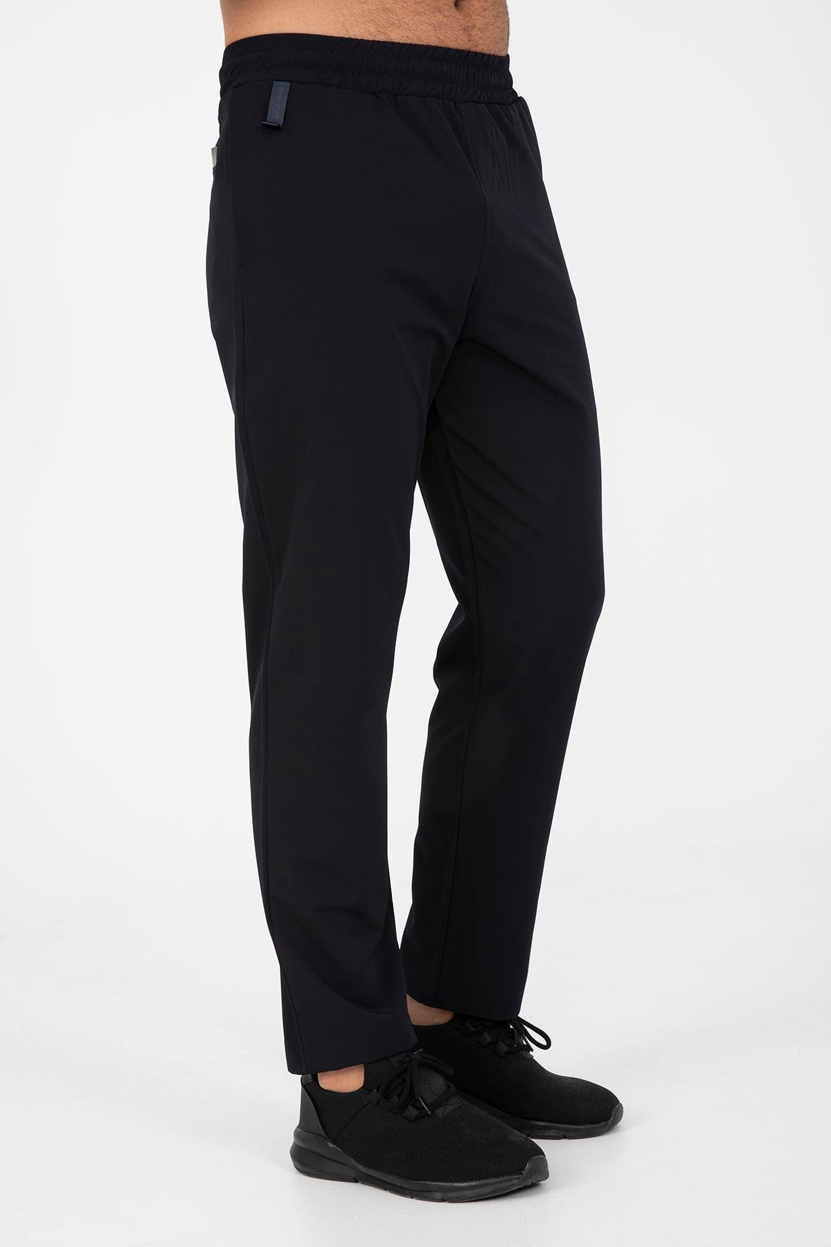 Maraton Sportswear Regular Erkek  Düz Paça  Outdoor Siyah Eşofman Altı 21393