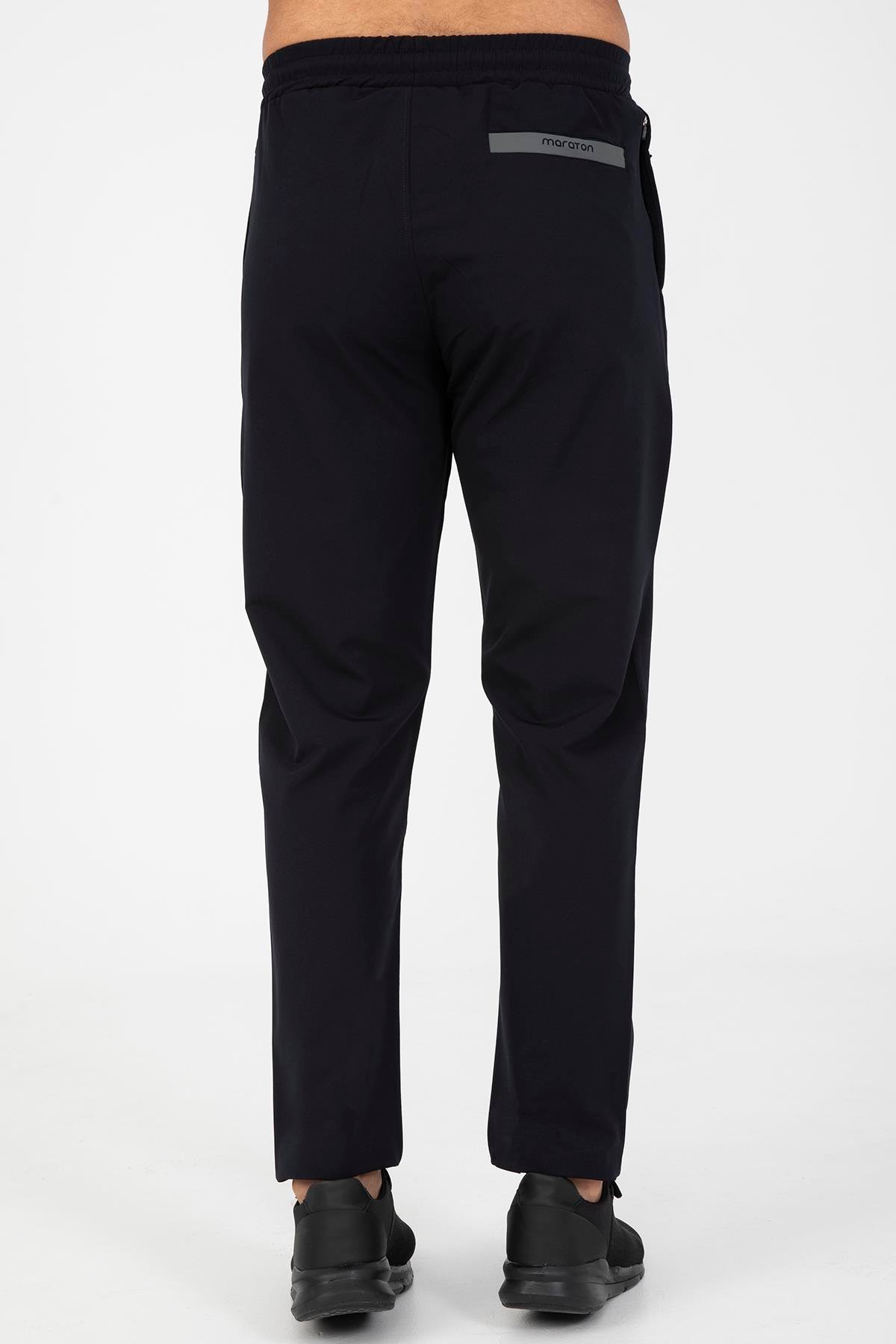 Maraton Sportswear Regular Erkek  Düz Paça  Outdoor Siyah Eşofman Altı 21393