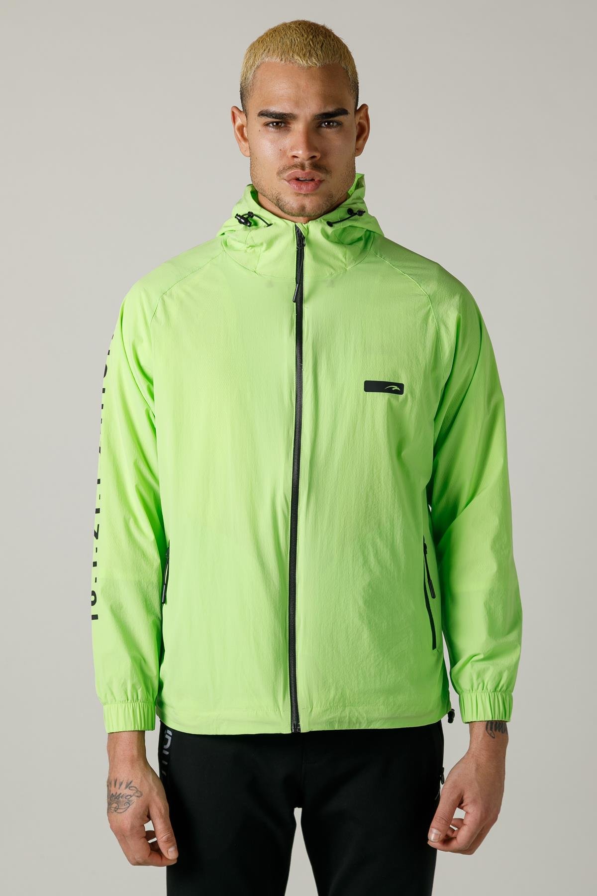Maraton Sportswear Regular Erkek Kapşonlu  Uzun Kol Basic Yağmurluk 19765