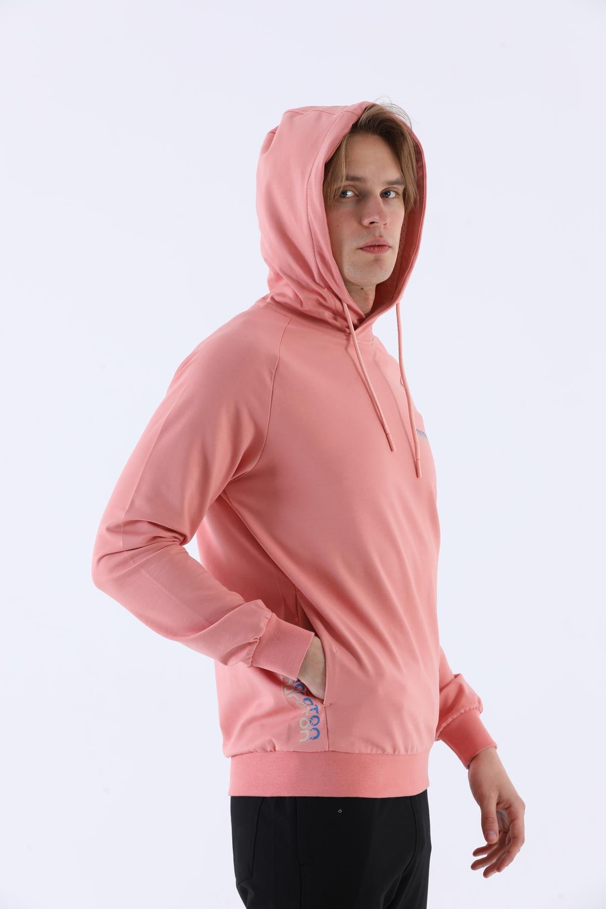 Maraton Sportswear Regular Erkek Kapşonlu  Uzun Kol Basic Sweatshirt 21219