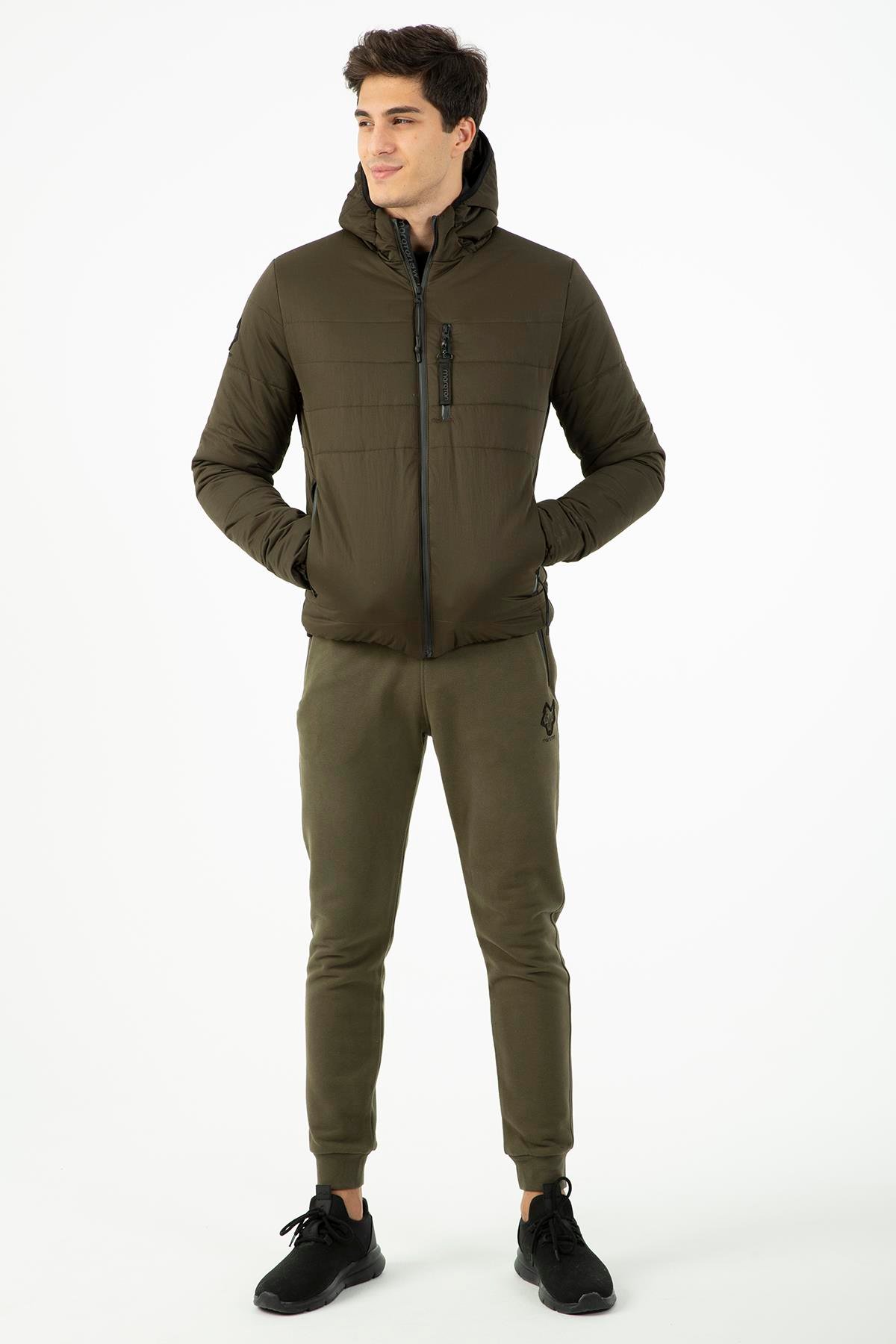 Maraton Sportswear Regular Erkek Kapşonlu  Uzun Kol Basic Mont 21264