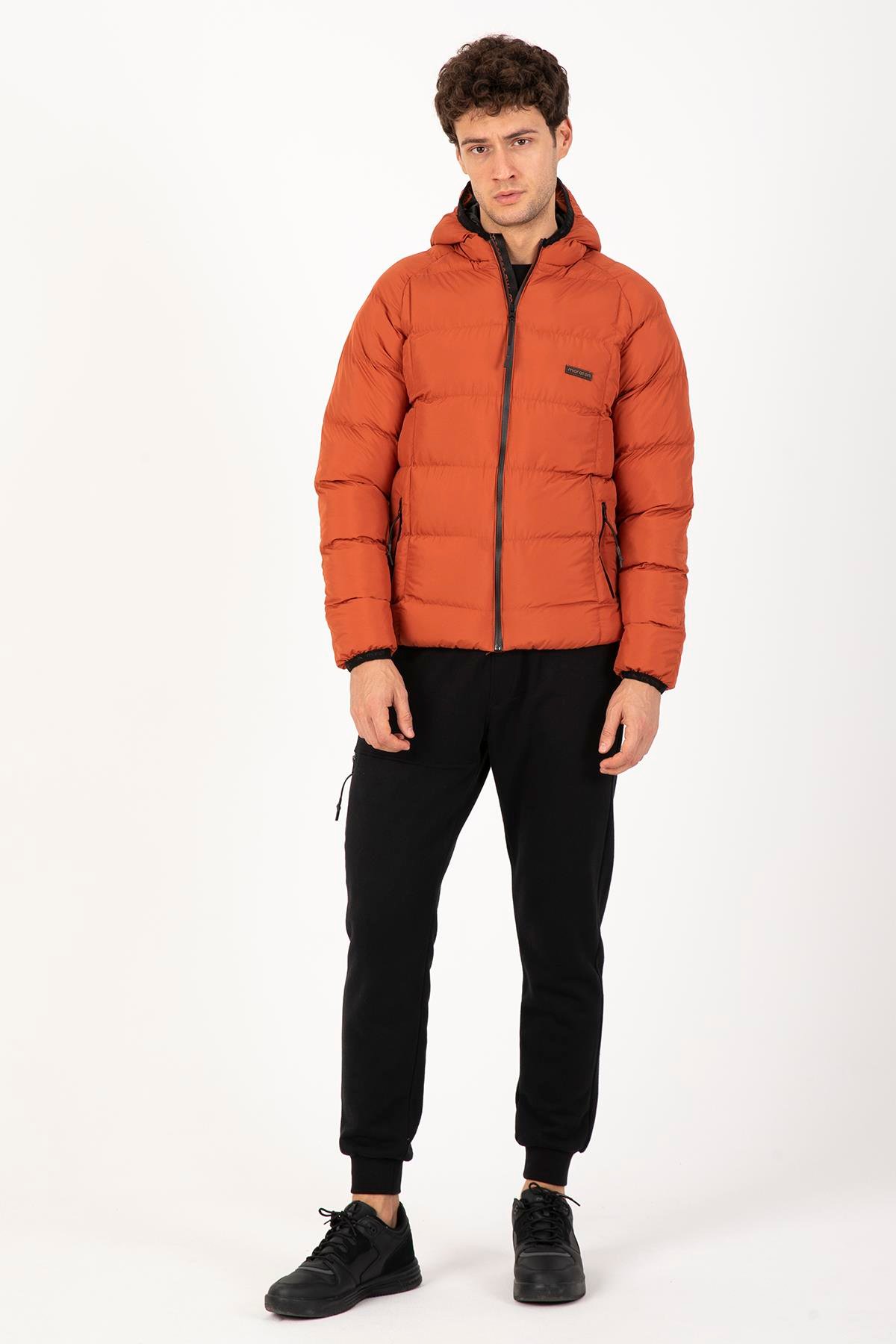 Maraton Sportswear Regular Erkek Kapşonlu  Uzun Kol Basic Mont 21259