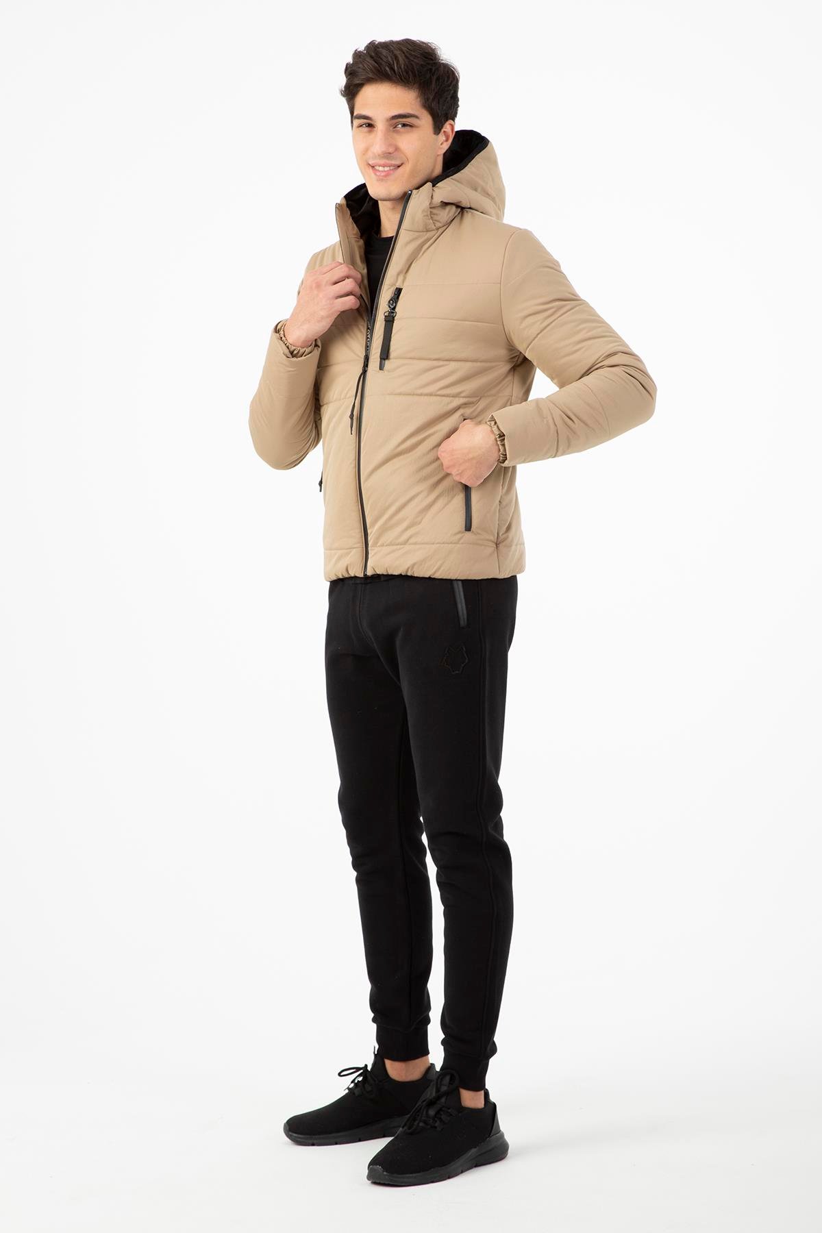 Maraton Sportswear Regular Erkek Kapşonlu  Uzun Kol Basic Mont 21264