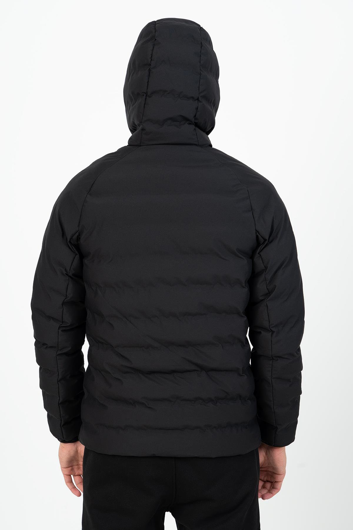 Maraton Sportswear Regular Erkek Kapşonlu  Uzun Kol Basic Mont 21501