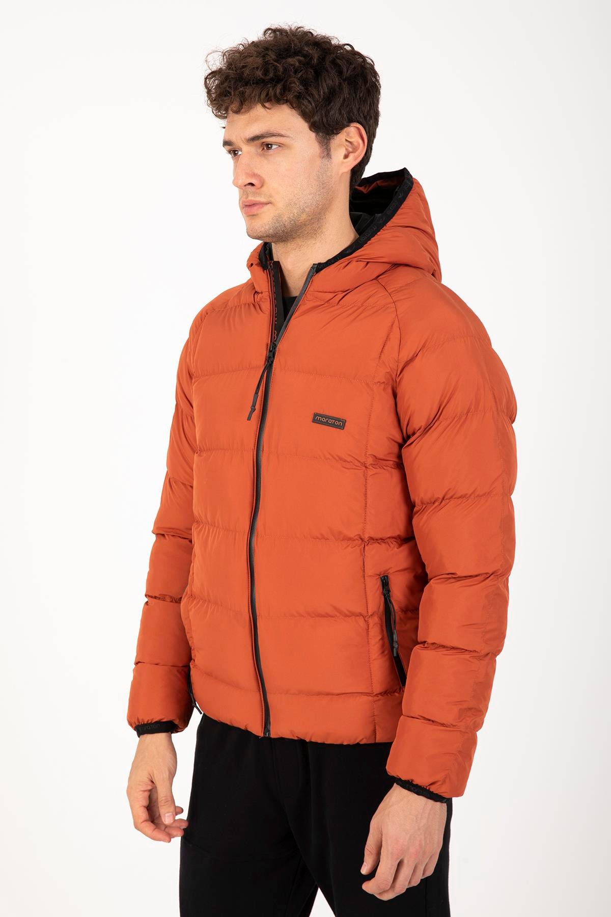 Maraton Sportswear Regular Erkek Kapşonlu  Uzun Kol Basic Mont 21259