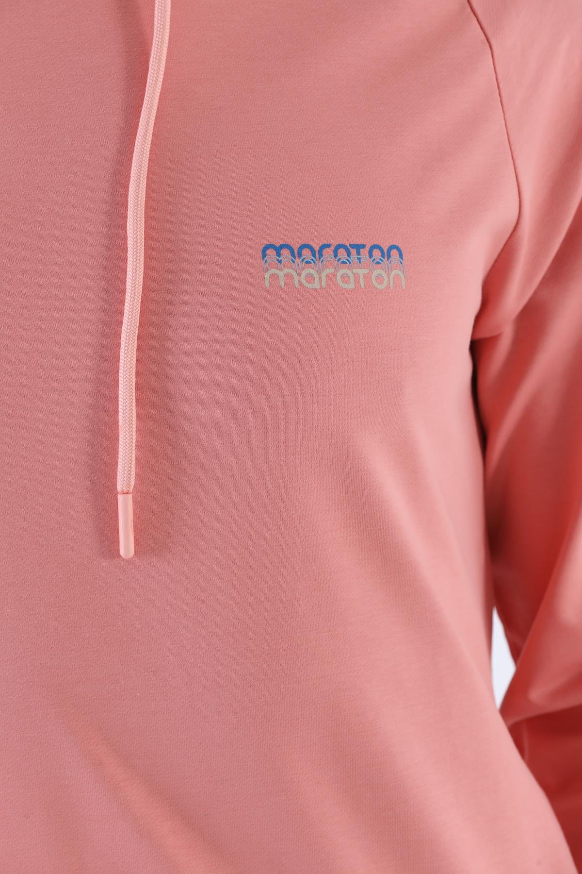 Maraton Sportswear Regular Erkek Kapşonlu  Uzun Kol Basic Sweatshirt 21219