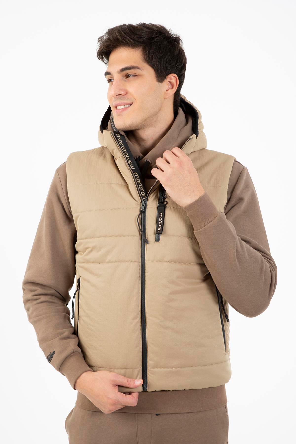 Maraton Sportswear Regular Erkek Kapşonlu  Kolsuz Basic Yelek 21265