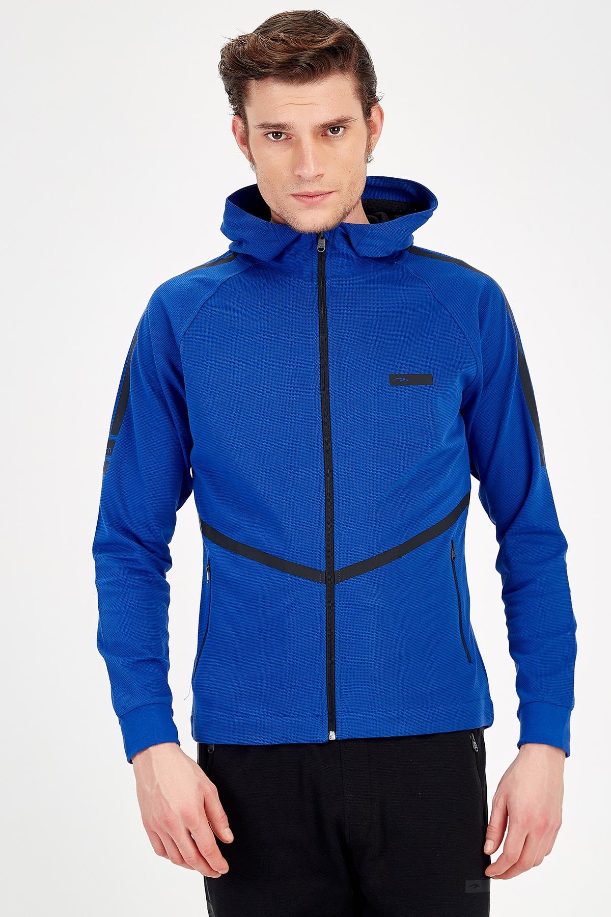 Maraton Sportswear Regular Erkek Kapşonlu  Uzun Kol Basic Eşofman Üstü 18852