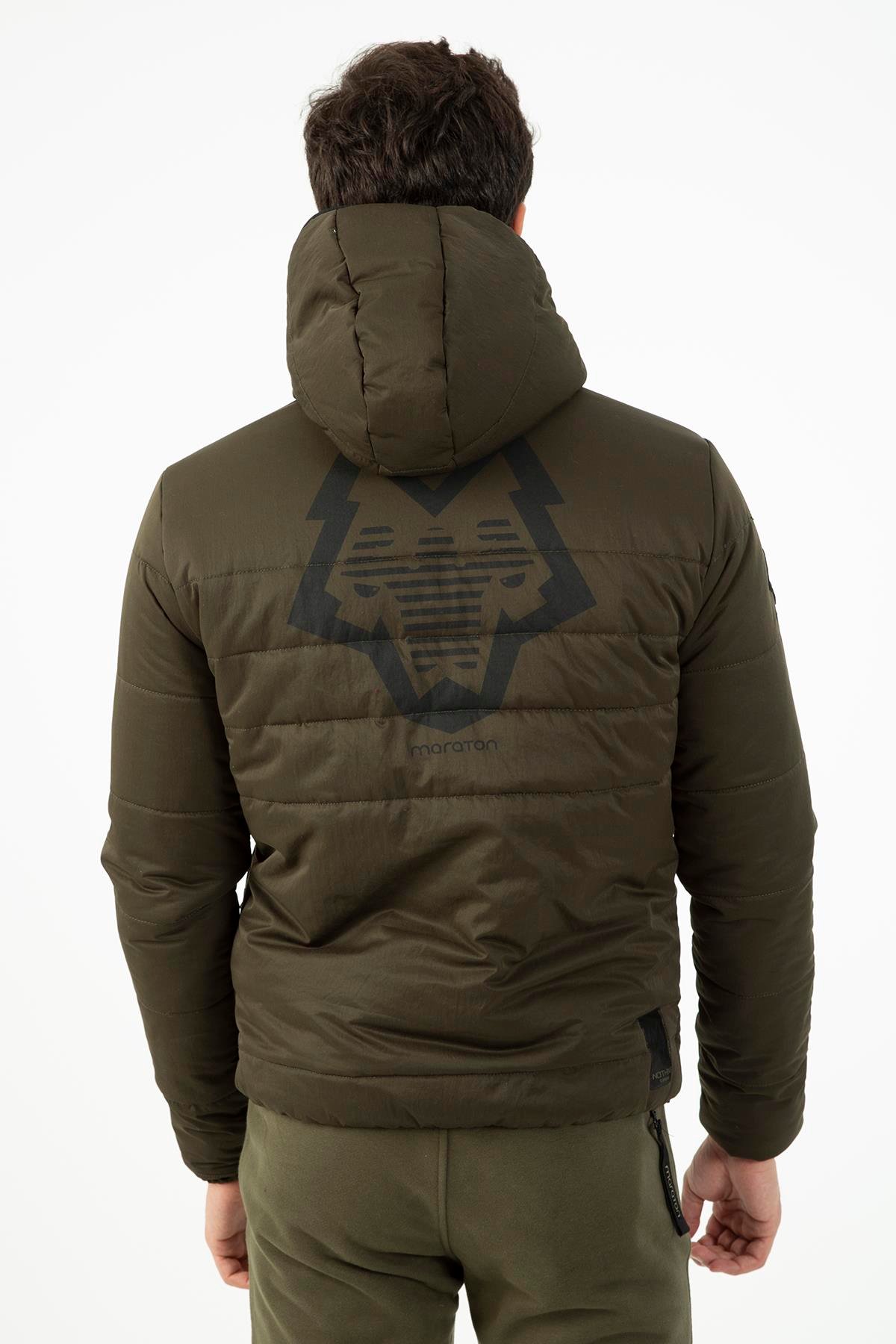 Maraton Sportswear Regular Erkek Kapşonlu  Uzun Kol Basic Mont 21264