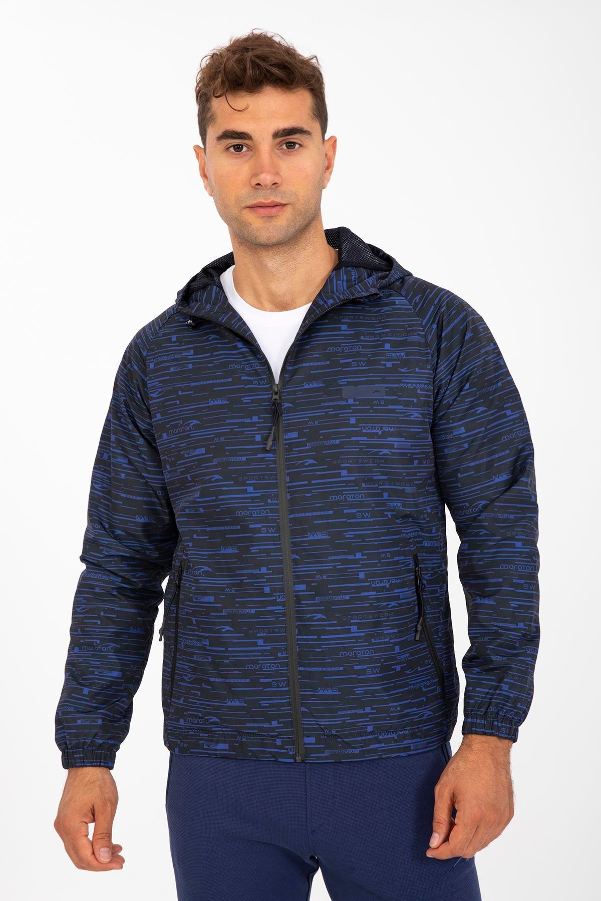 Maraton Sportswear Regular Erkek Kapşonlu  Uzun Kol Basic Yağmurluk 20091
