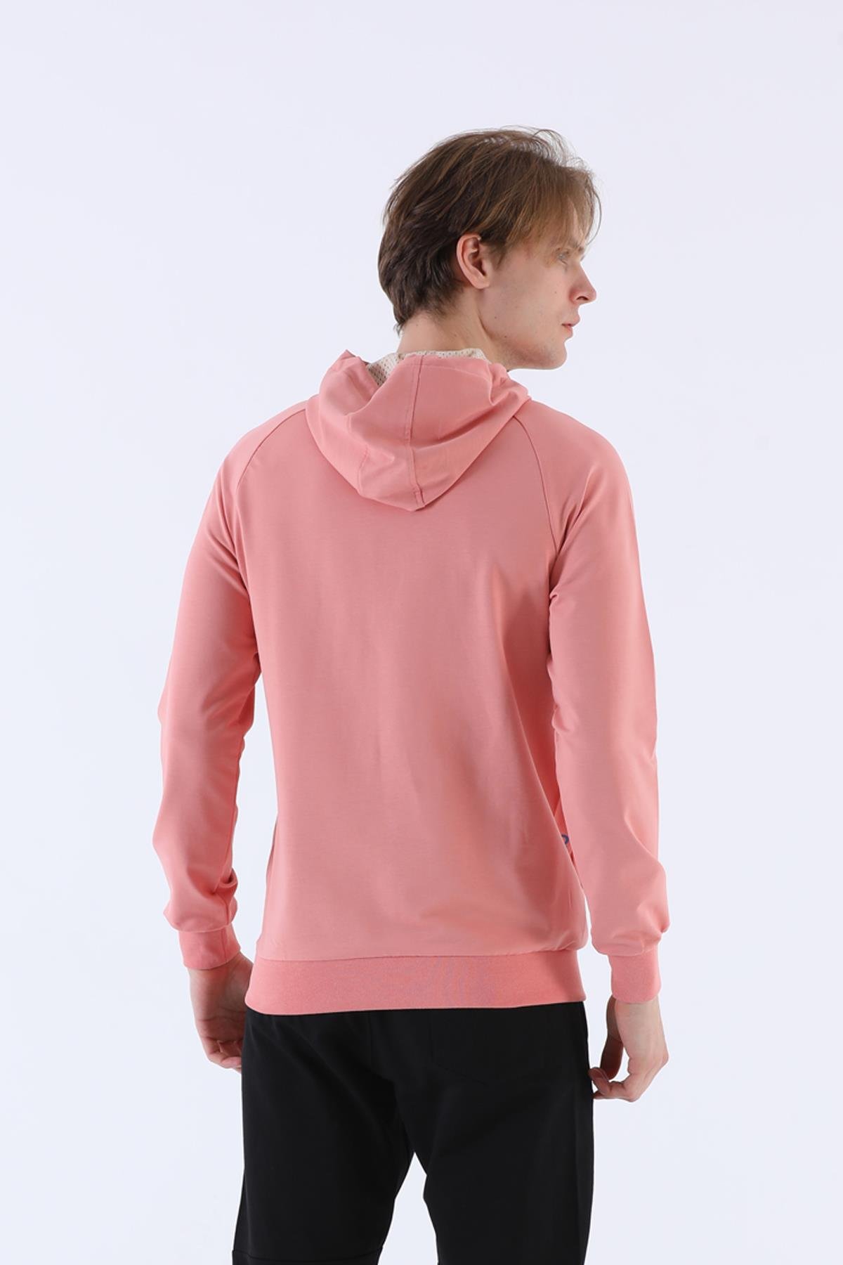 Maraton Sportswear Regular Erkek Kapşonlu  Uzun Kol Basic Sweatshirt 21219