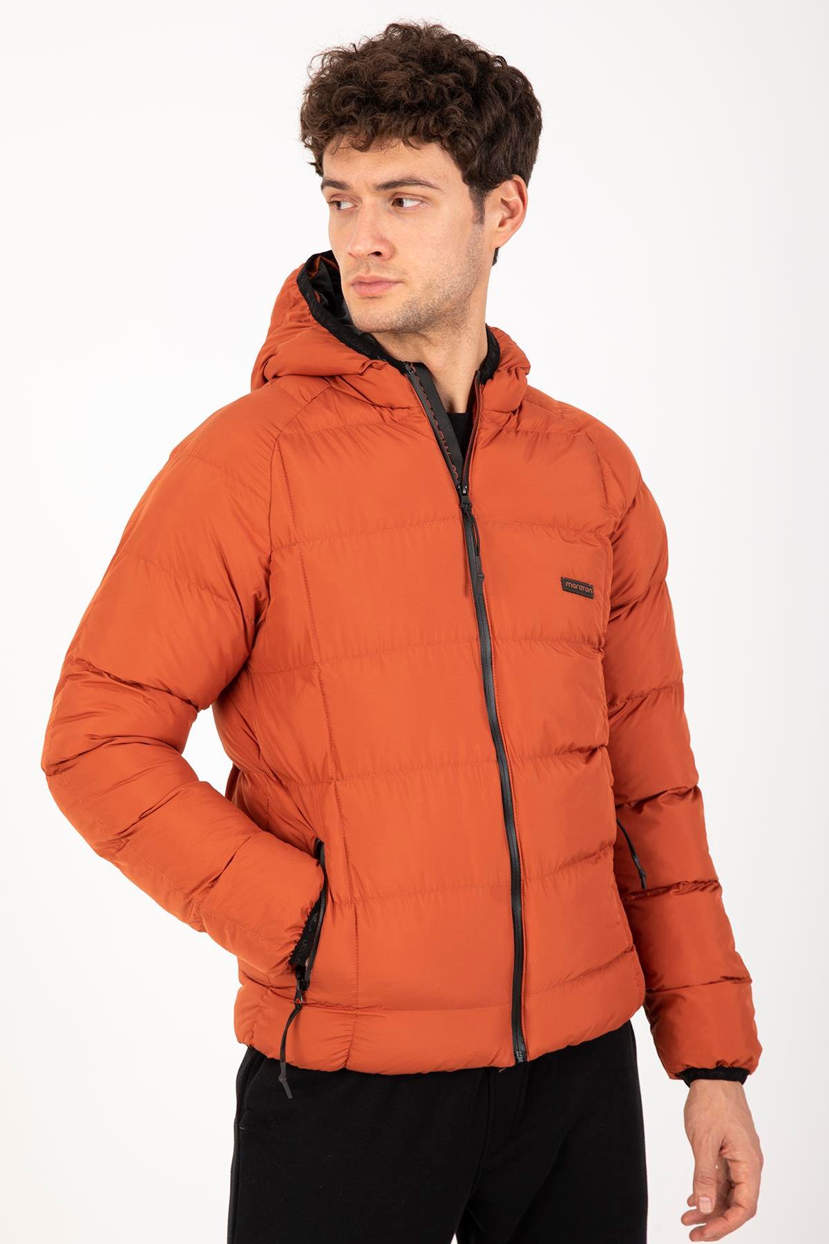 Maraton Sportswear Regular Erkek Kapşonlu  Uzun Kol Basic Mont 21259