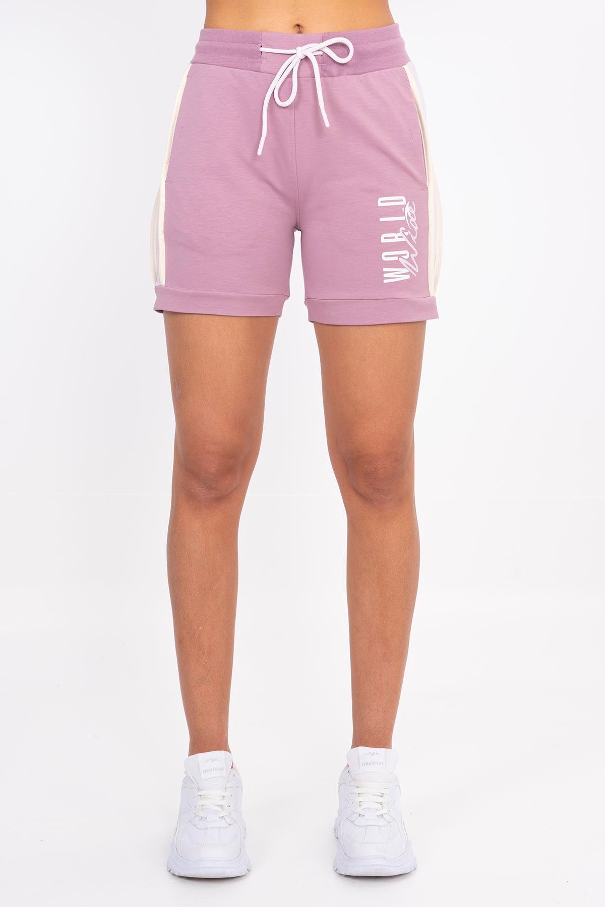 Maraton Sportswear Regular Kadın    Basic Koyu Lila Şort 21159