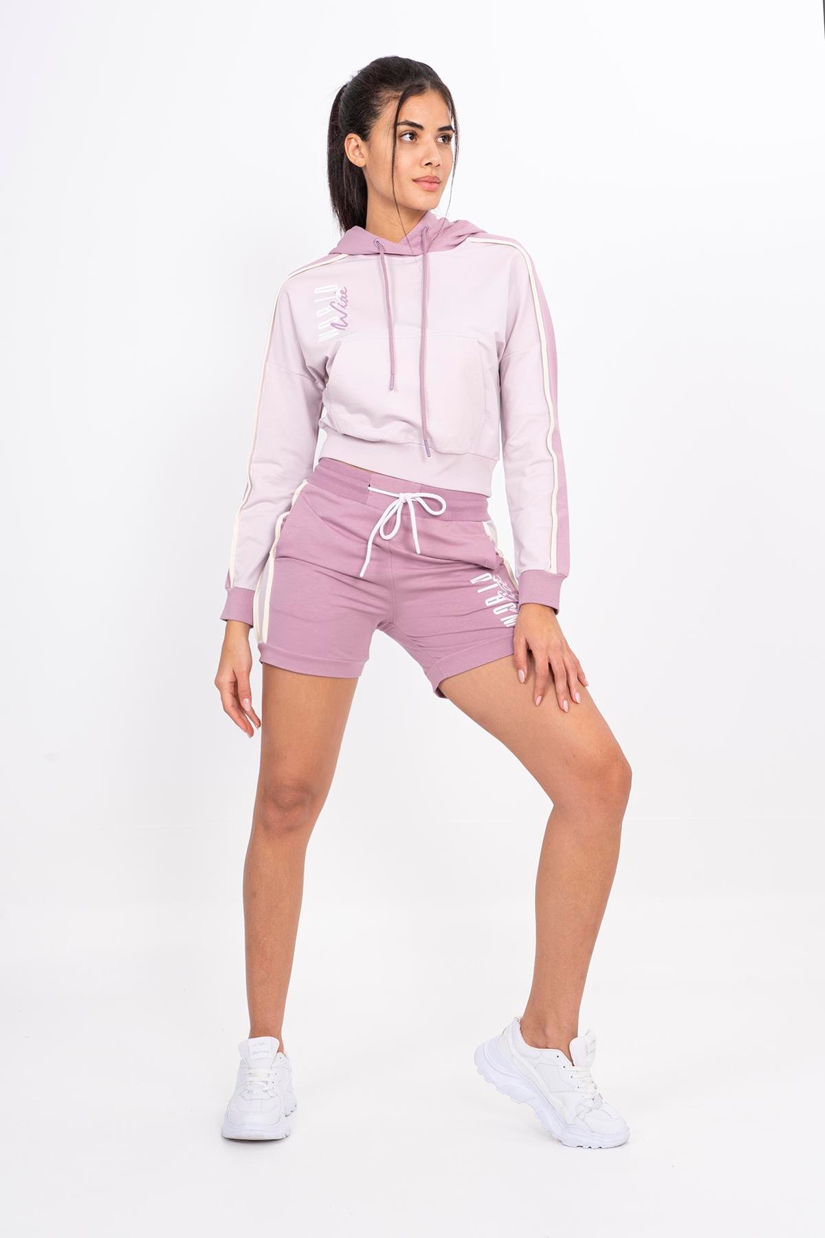 Maraton Sportswear Regular Kadın    Basic Koyu Lila Şort 21159