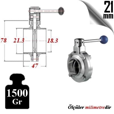 PASLANMAZ ÇELİK 304 KALİTE KELEBEK VANA