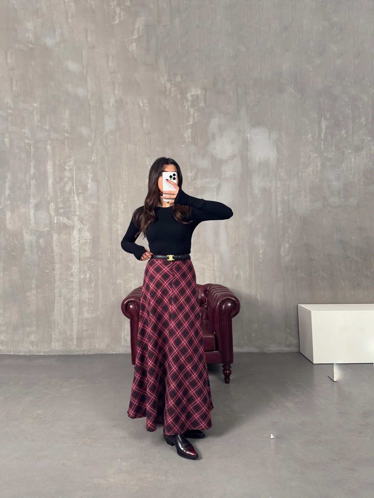 Gven Bordo Ekoseli Vintage EtekGausETEKGU00904373