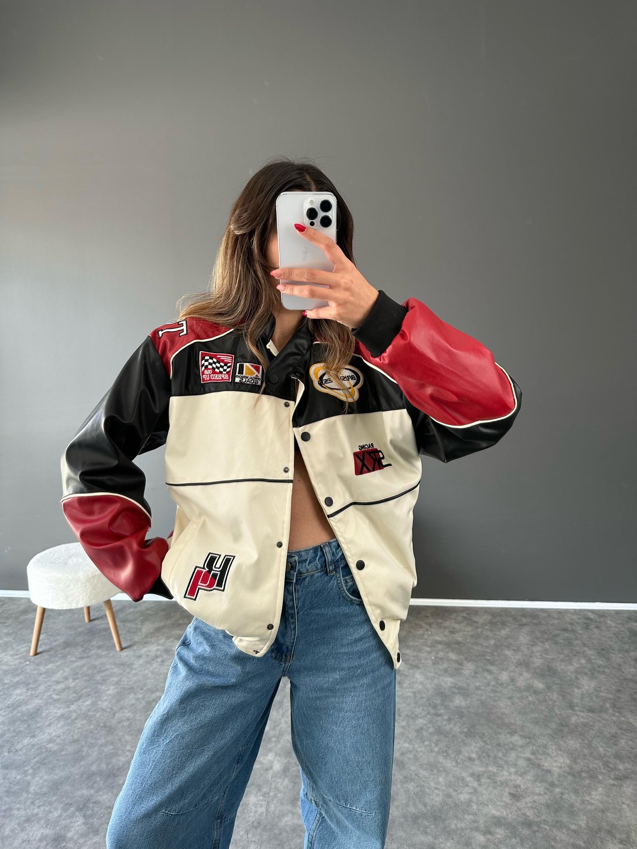 Wang Kırmızı Deri Bomber CeketGausCEKETGU002495