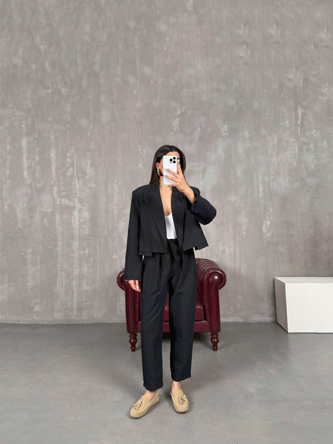 Black Lined Jacket Pants Set Gaus00069