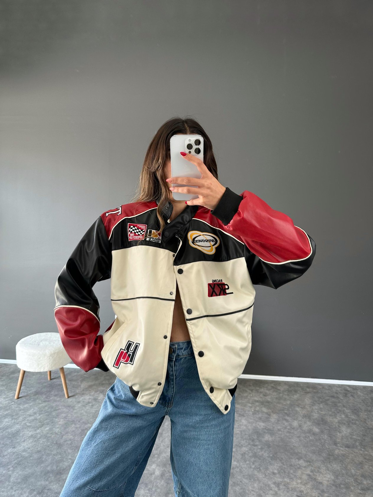Wang Kırmızı Deri Bomber CeketGausCEKETGU002495