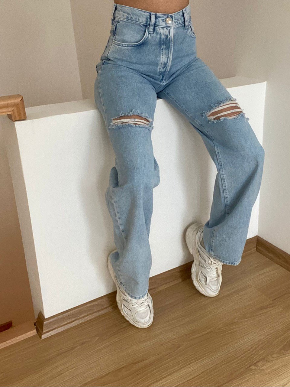 Orijinal Marka Yırtık Yüksek Bel Denim PantolonGausDENİM PANTOLONGU00051