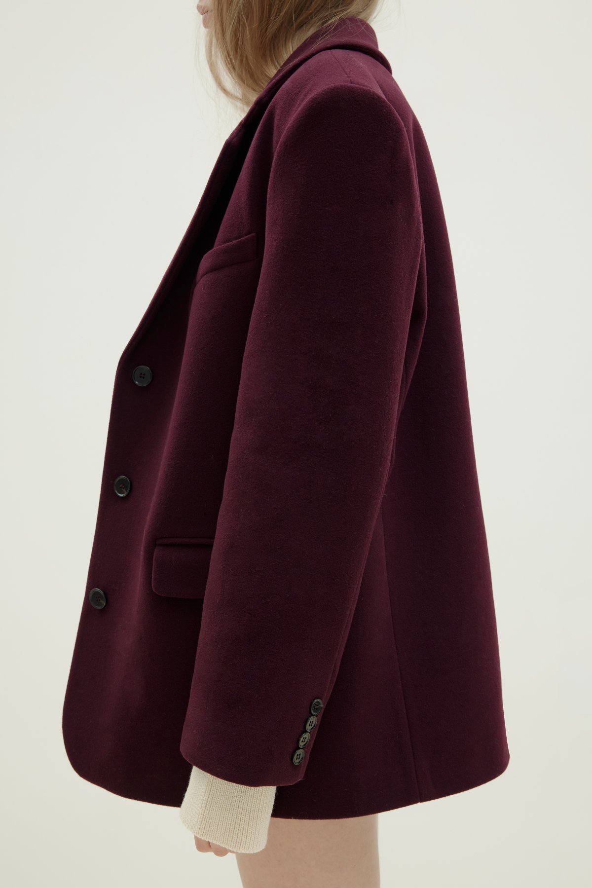 Bordo %100 Yün Blazer Ceket