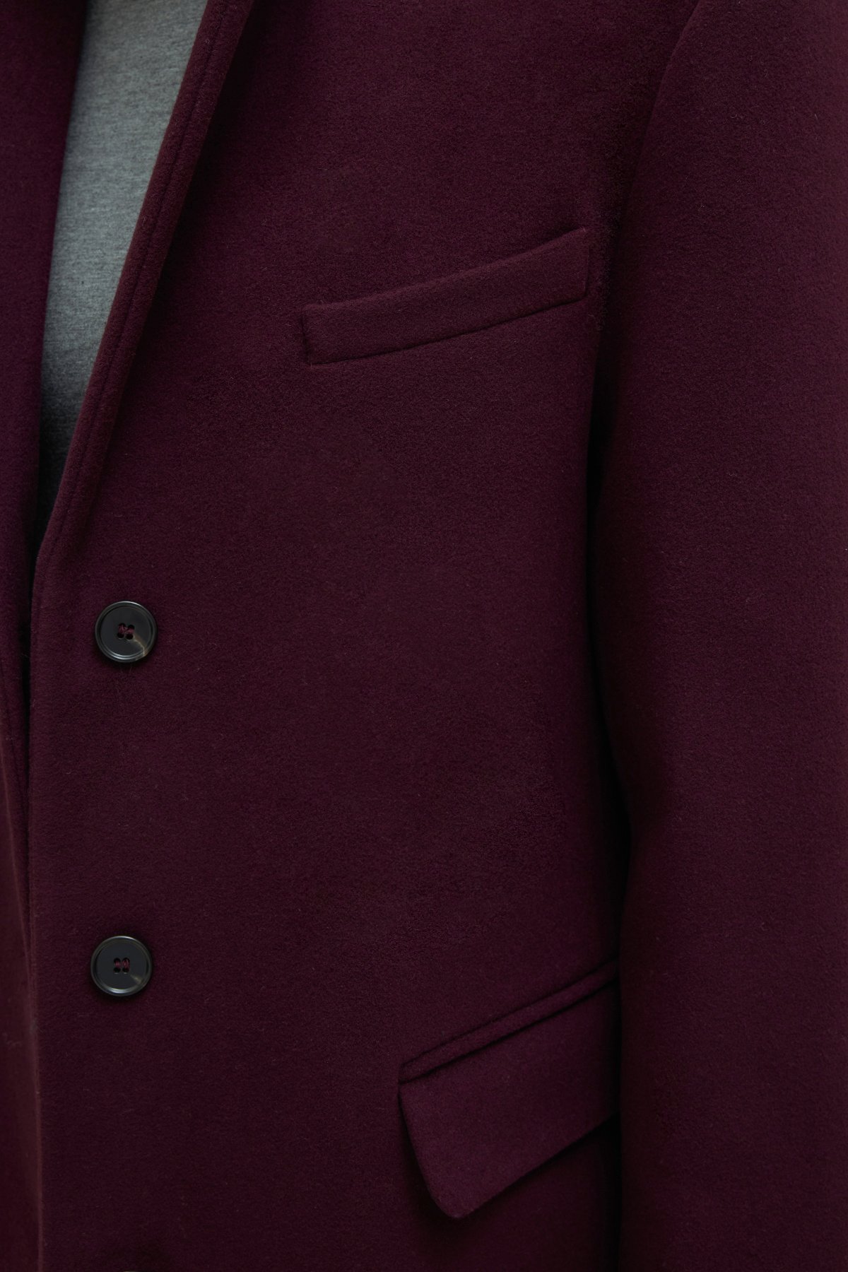Bordo %100 Yün Blazer Ceket