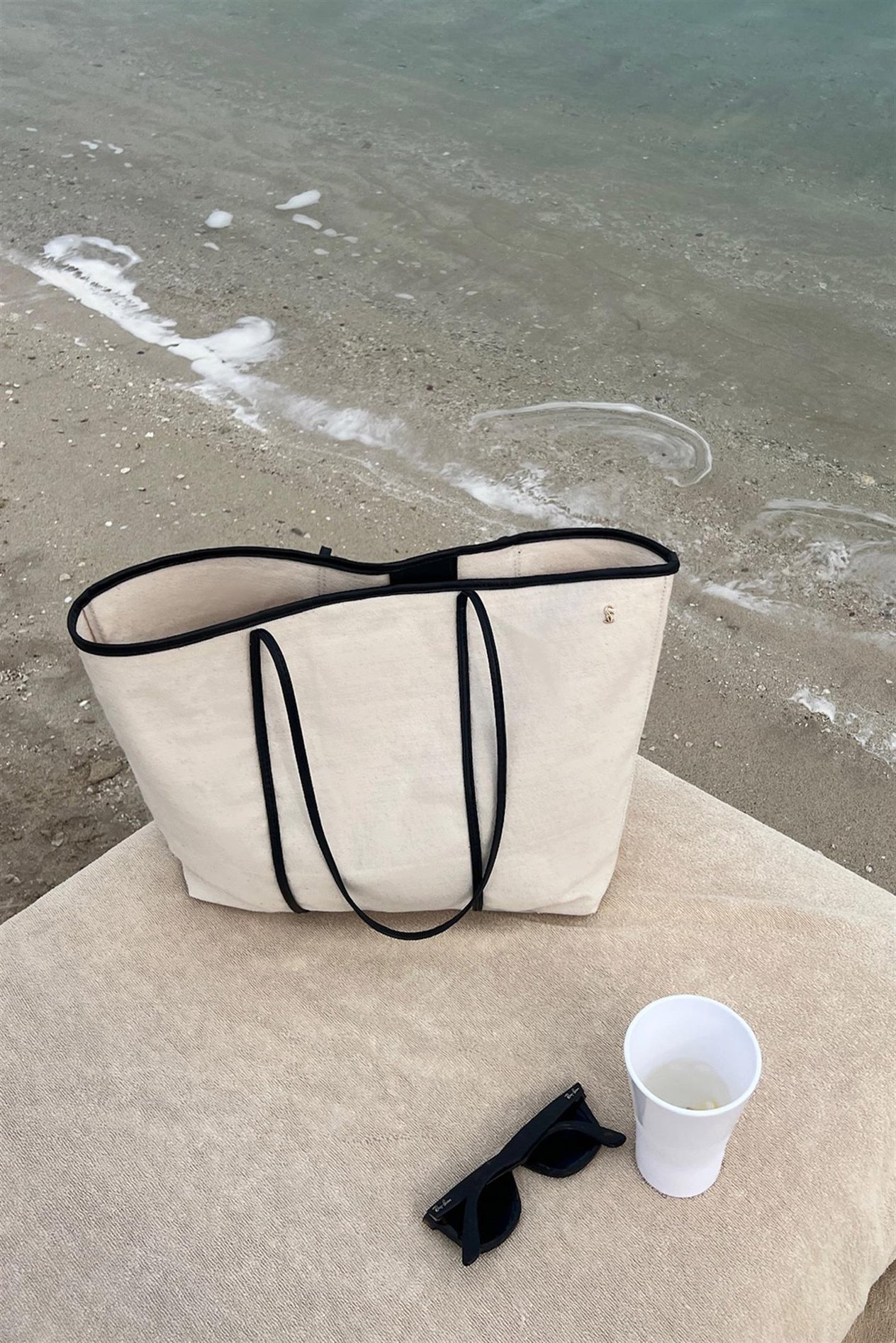 Krem Archi Kanvas Shopper Bag