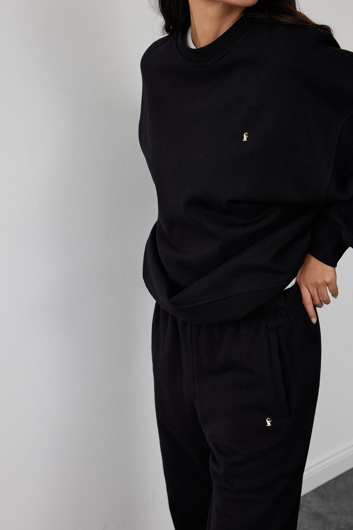 Siyah Mindy Basic Sweatshirt