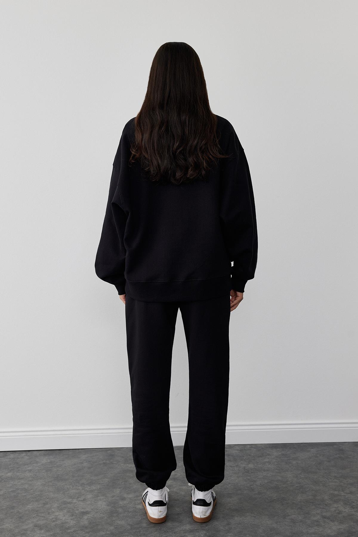Siyah Mindy Basic Sweatshirt