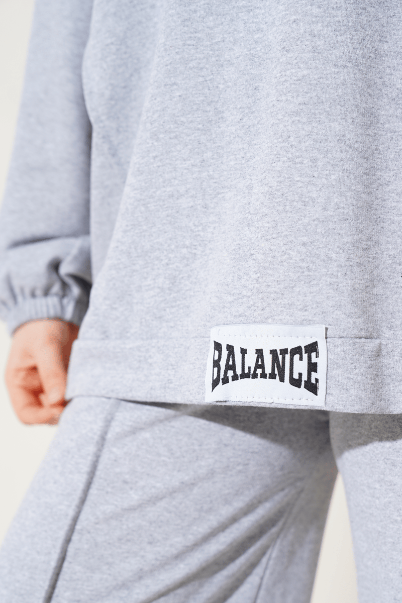 Balance Armalı Kapüşonlu Salaş İkili Takım Melanj Gri