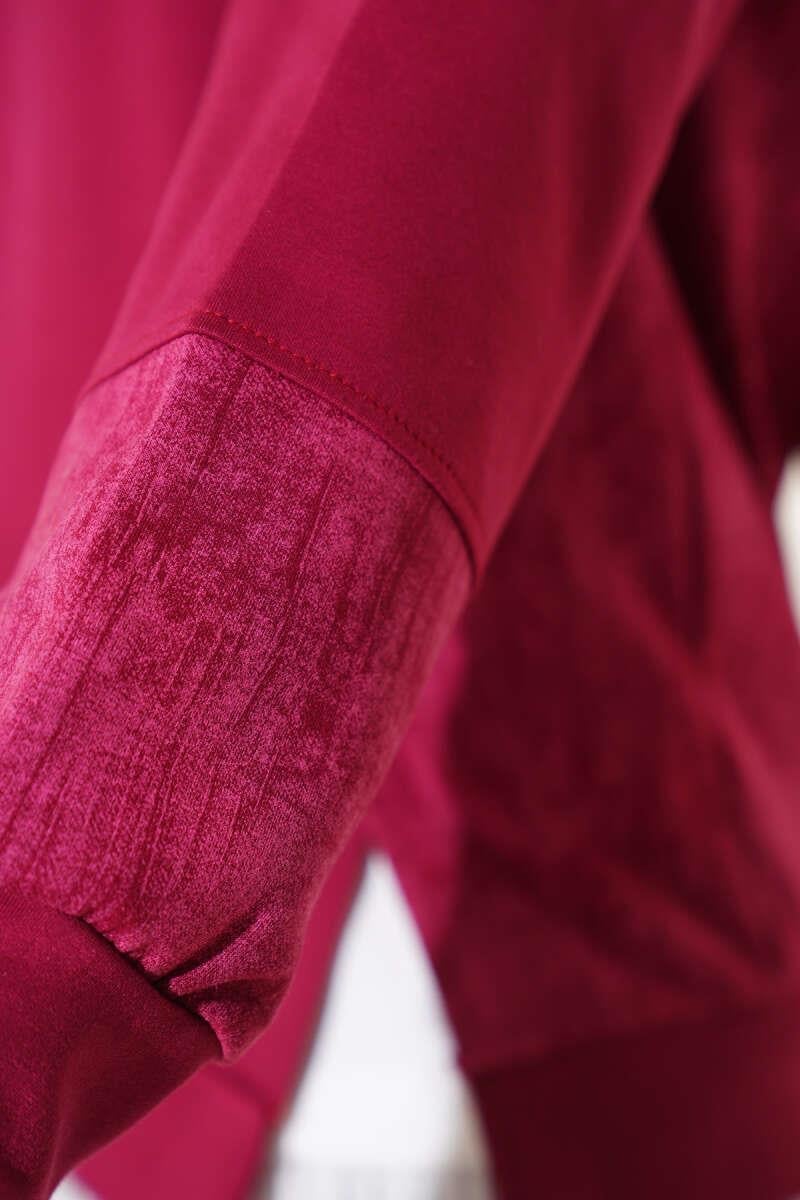 Batik Detaylı İkili Takım Bordo