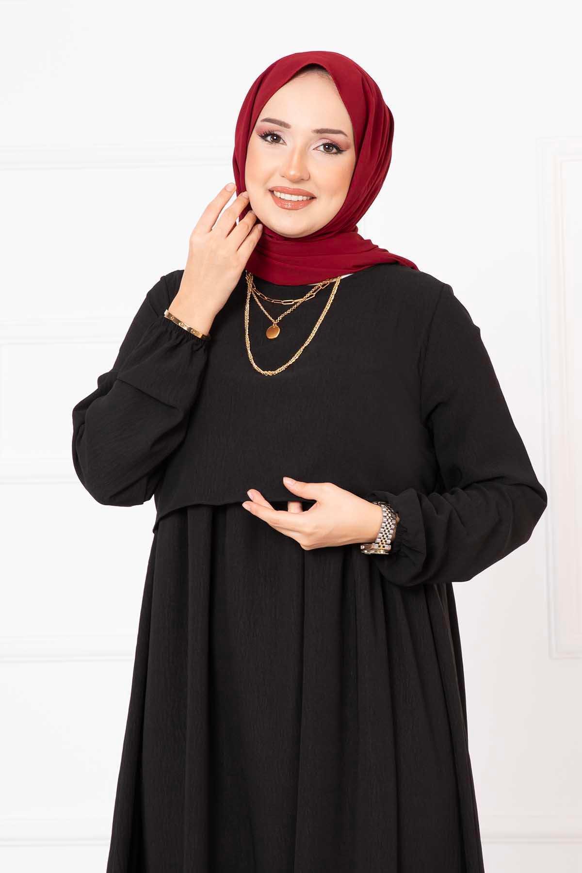 Bolero Görünümlü Elbise Siyah