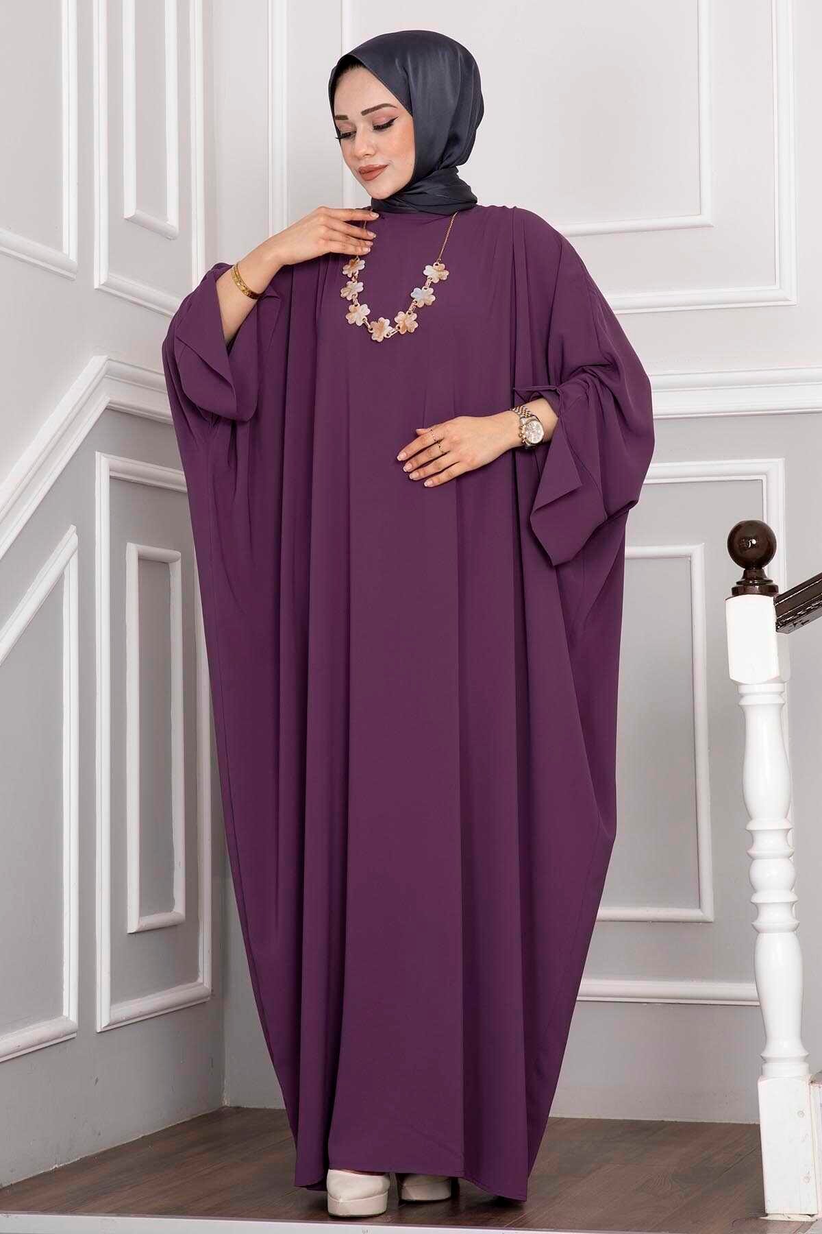 Ceyda Tesettür Abaya Mor