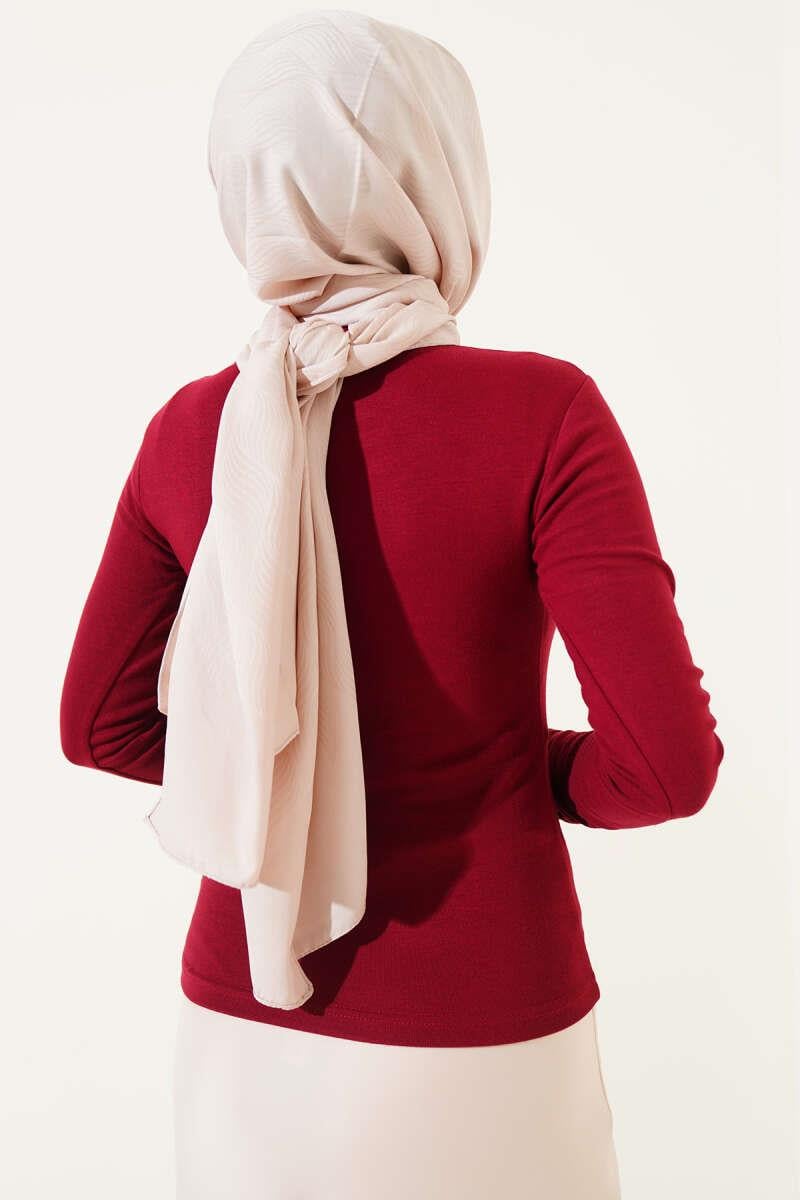 Çiçek Nakışlı Cepli Body Bordo