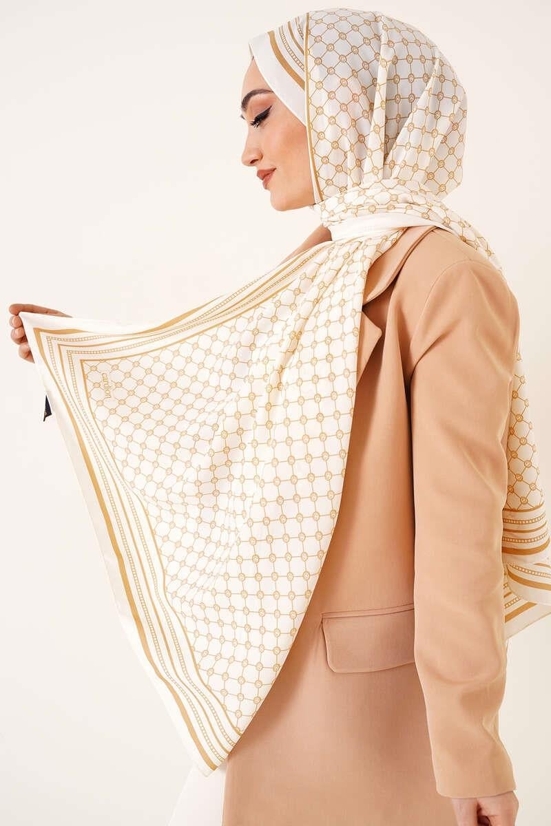 Dijital Baskılı Medine Şal Camel