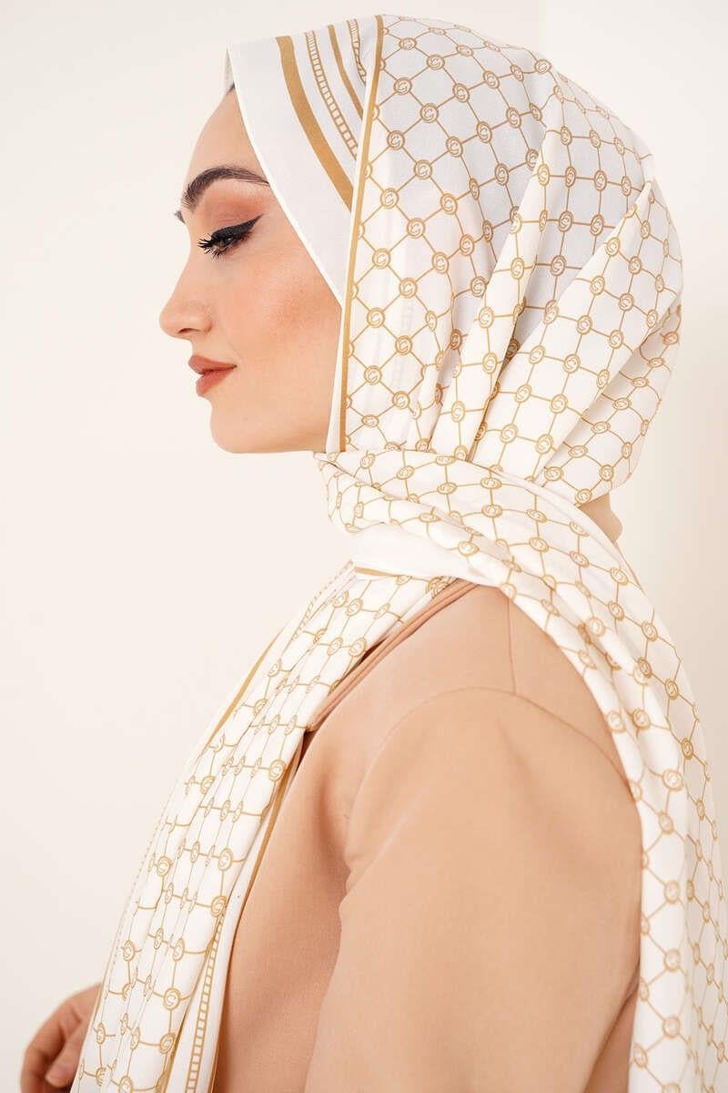 Dijital Baskılı Medine Şal Camel