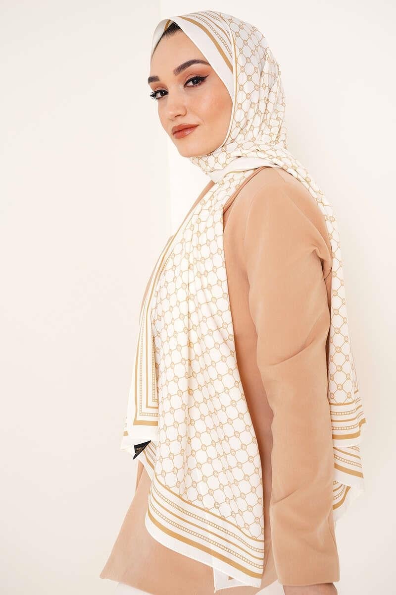Dijital Baskılı Medine Şal Camel