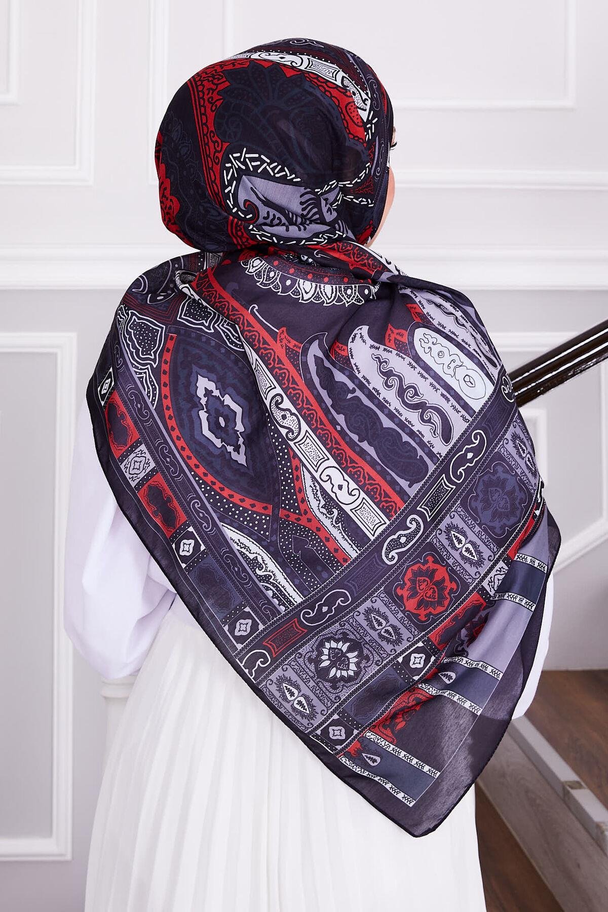 Etro Desenli Tesettür Şal -129