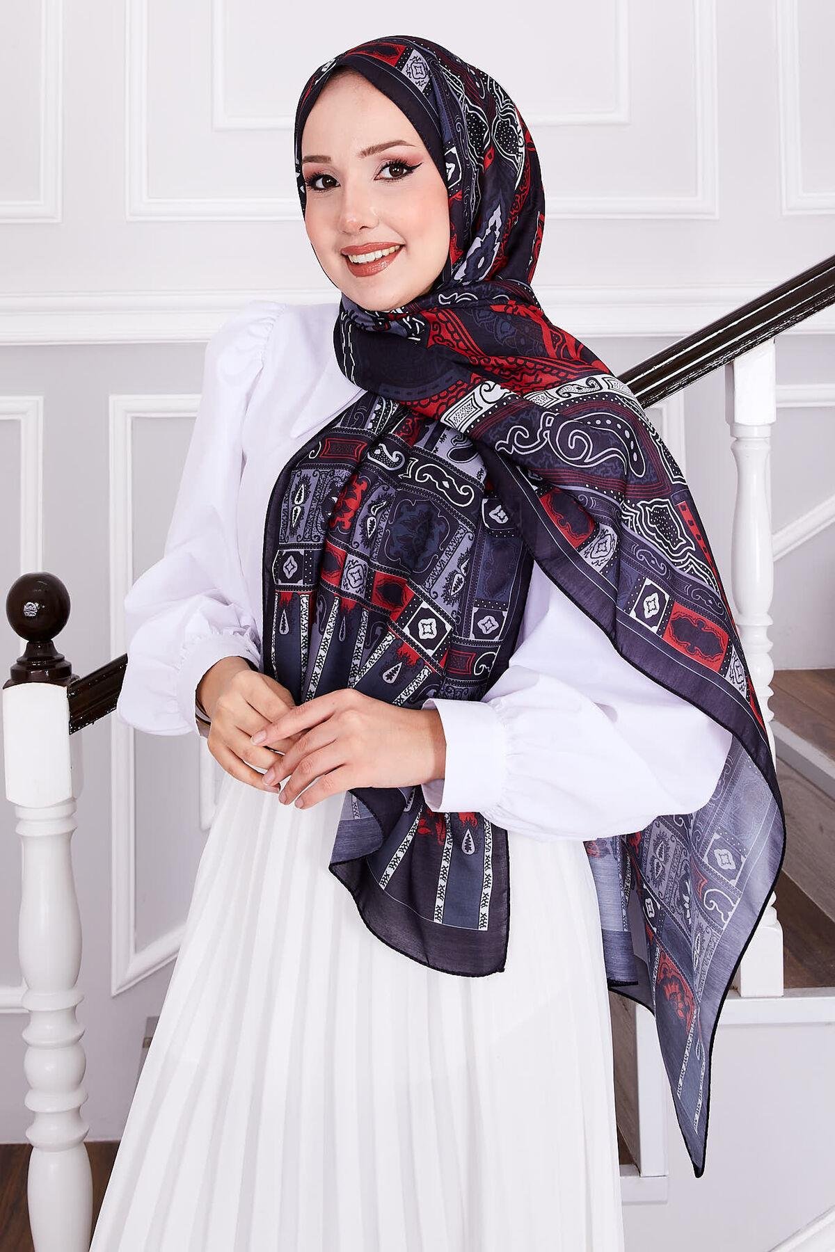 Etro Desenli Tesettür Şal -129