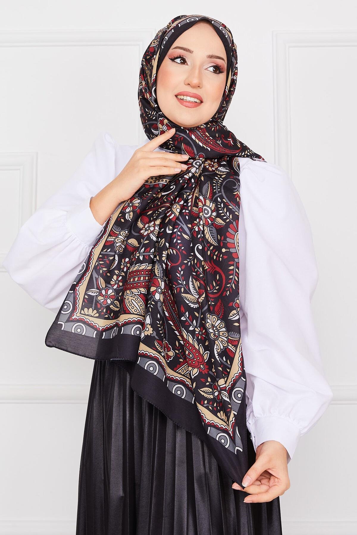 Hürrem Desenli Tesettür Şal -9