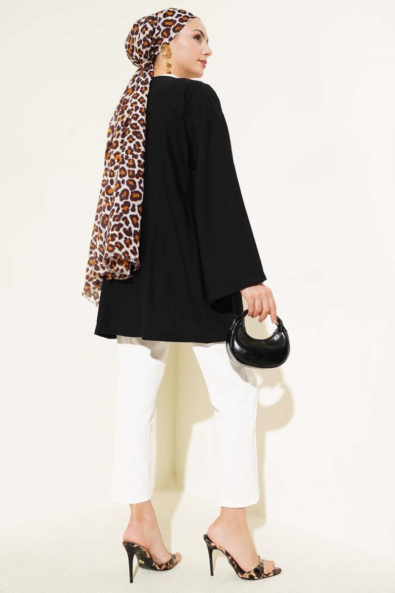 İp Bağlamalı Kimono Siyah