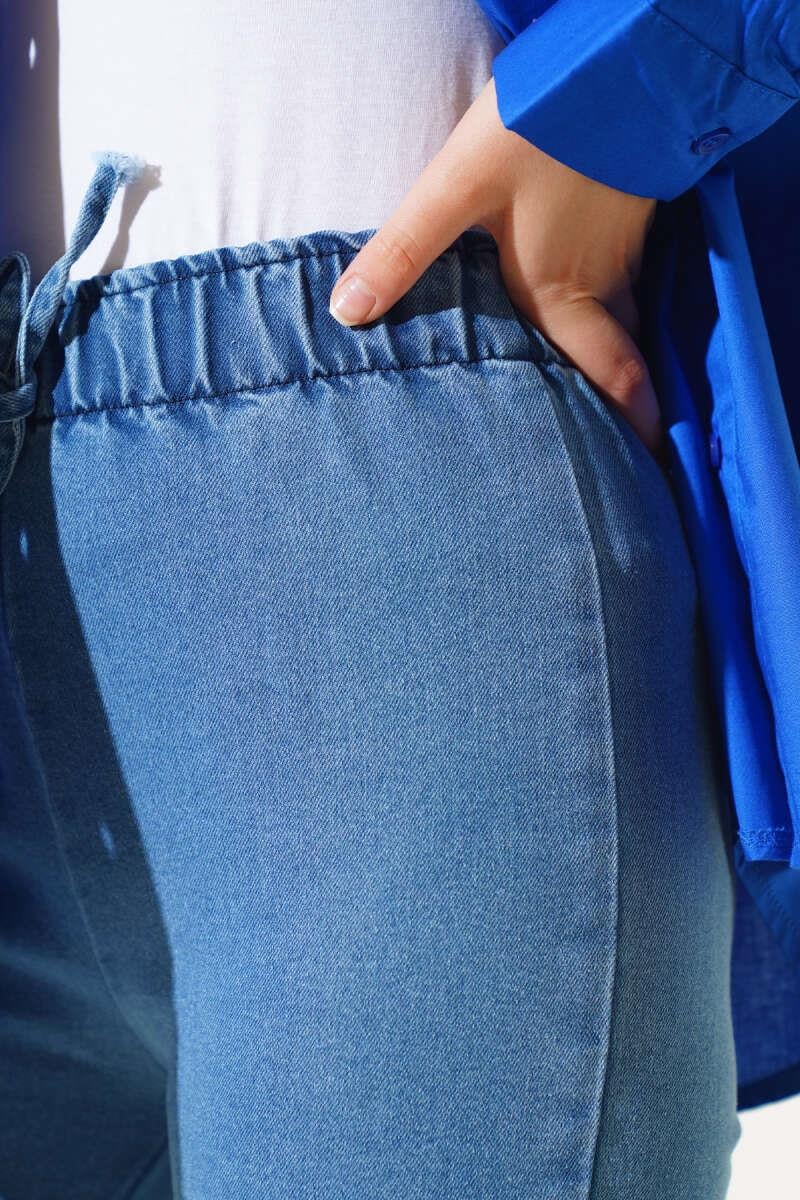 İspanyol Paça Kot Pantolon Mavi 