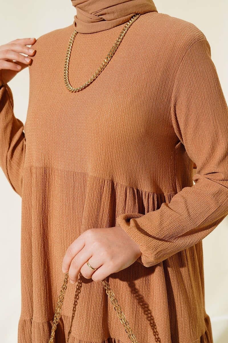 Kol Lastikli Tunik Camel 