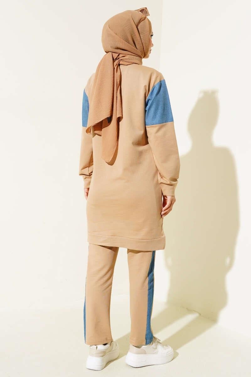 Kot Garnili Tunik İkili Takım Camel