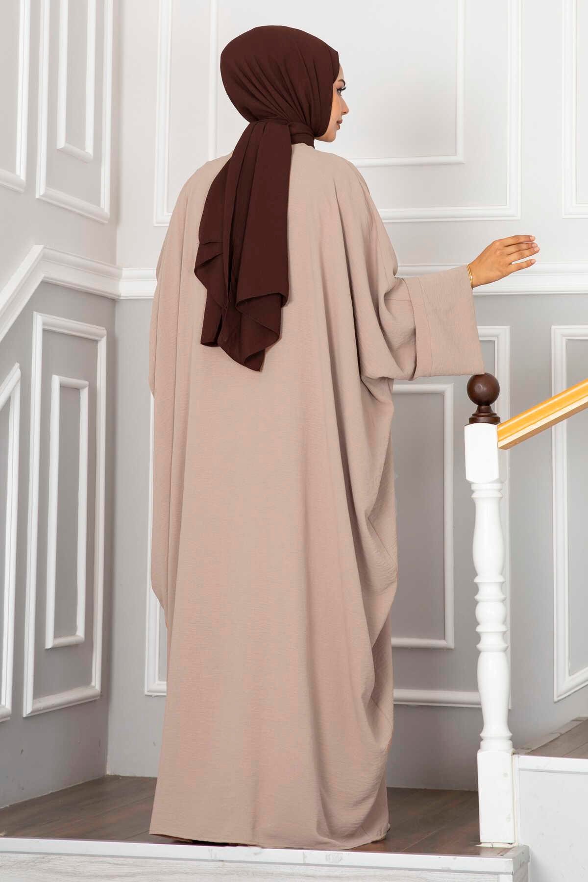 Leyli Tesettür Abaya Takım Bej