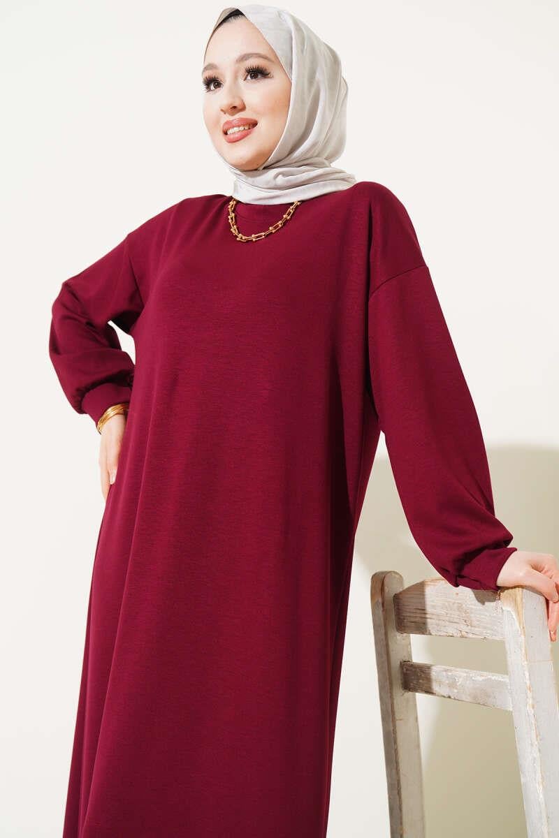 Loyşa Salaş Elbise Bordo