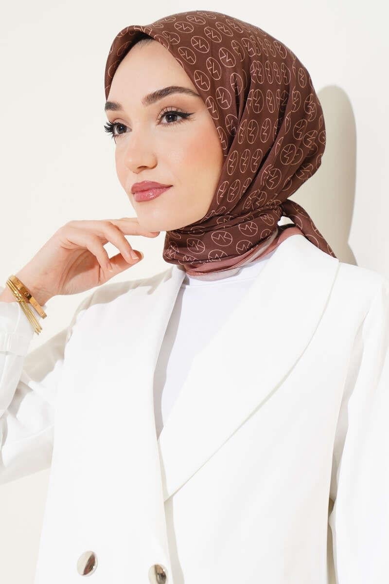 MK Desen Soft Eşarp Kestane