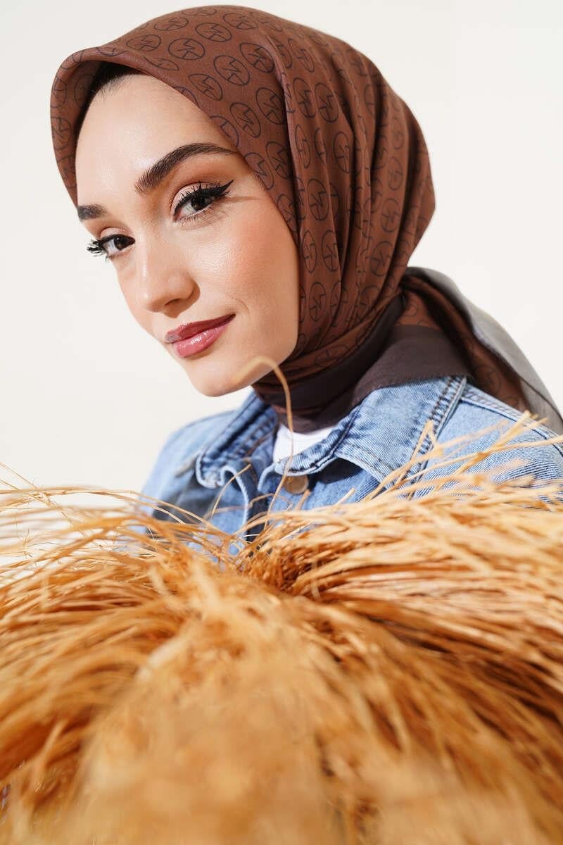 MK Desen Soft Eşarp Taba Yeşil