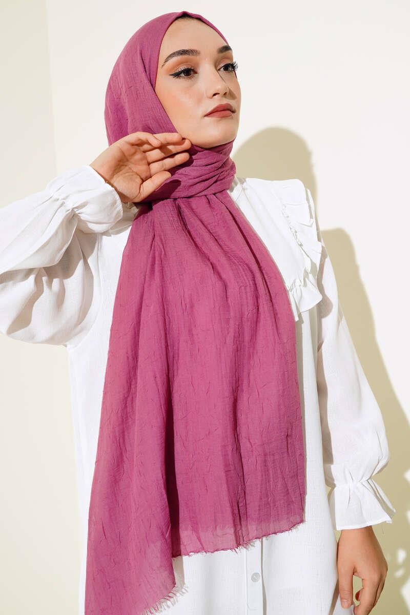 Organik Bambu Kraş Şal Magenta
