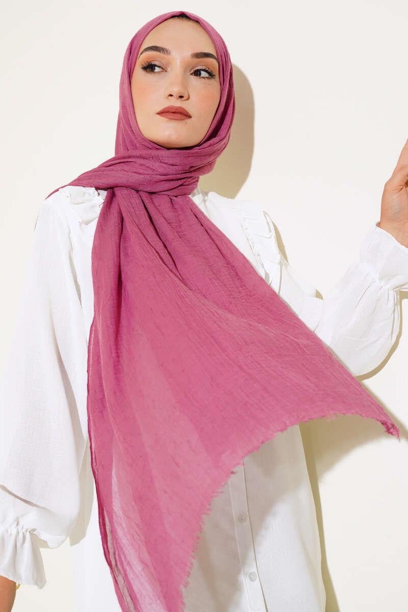 Organik Bambu Kraş Şal Magenta